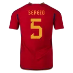 Spain SERGIO #5 Home Jersey Authentic 2022 - goaljerseys