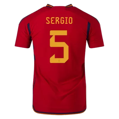 Spain SERGIO #5 Home Jersey Authentic 2022 - gojersey