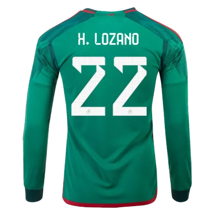 Mexico H.LOZANO #22 Home Jersey 2022 - Long Sleeve - gojerseys