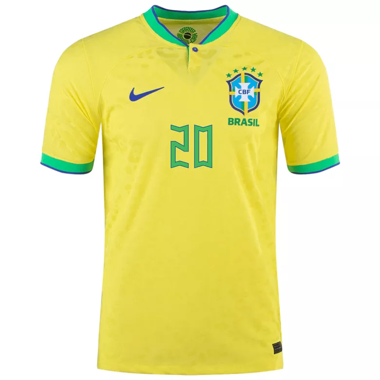 Brazil VINI JR #20 Home Jersey Authentic 2022 - gojersey
