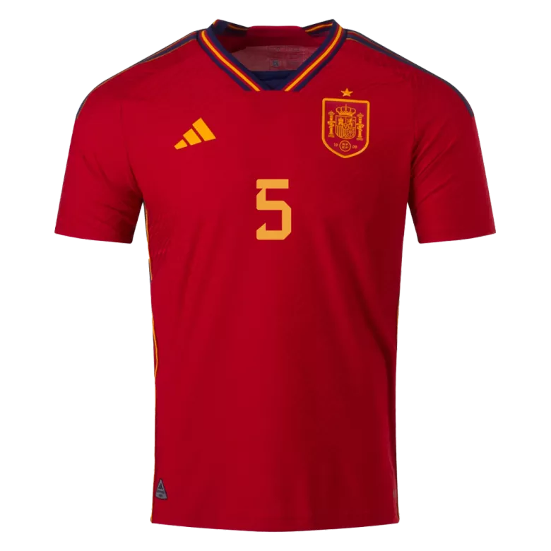 Spain SERGIO #5 Home Jersey Authentic 2022 - gojersey