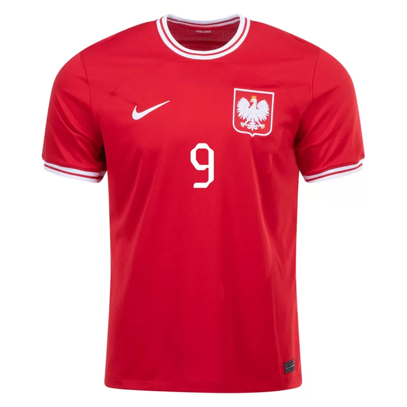 Poland LEWANDOWSKI #9 Away Jersey 2022 - gojersey