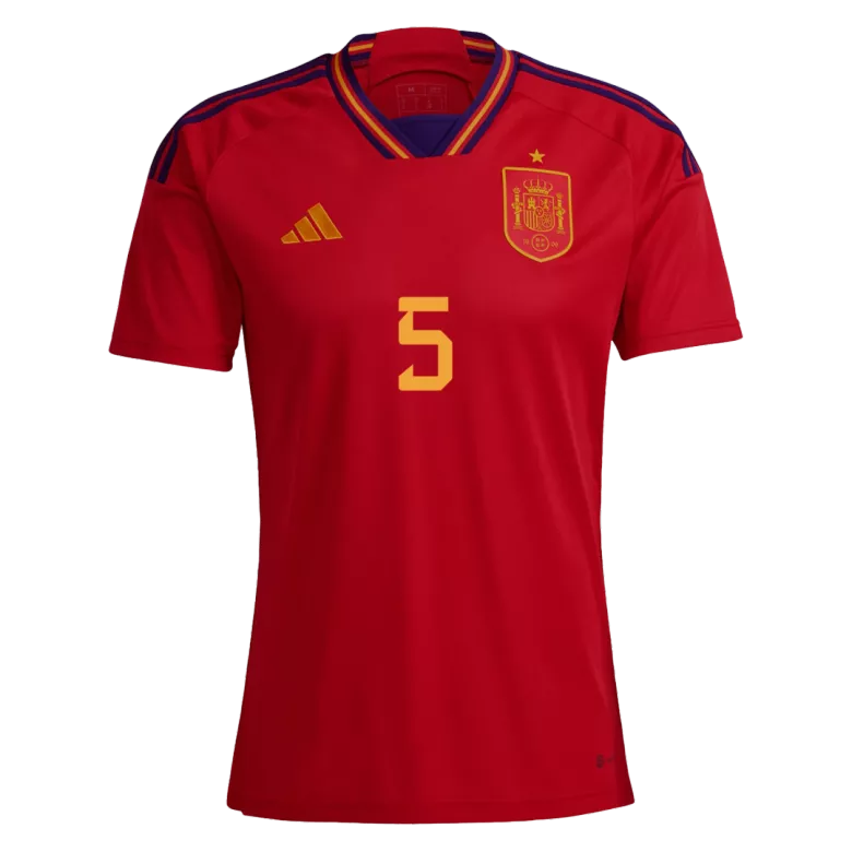 Spain SERGIO #5 Home Jersey 2022 - gojersey
