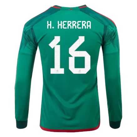 Mexico H.HERRERA #16 Home Jersey 2022 - Long Sleeve - gojerseys