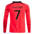 South Korea H M SON #7 Home Jersey 2022 - Long Sleeve - goaljerseys
