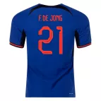 Netherlands F.DE JONG #21 Away Jersey Authentic 2022 - goaljerseys