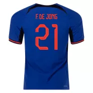 Netherlands F.DE JONG #21 Away Jersey Authentic 2022 - goaljerseys