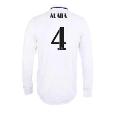 Real Madrid ALABA #4 Home Jersey Authentic 2022/23 - Long Sleeve - gojersey
