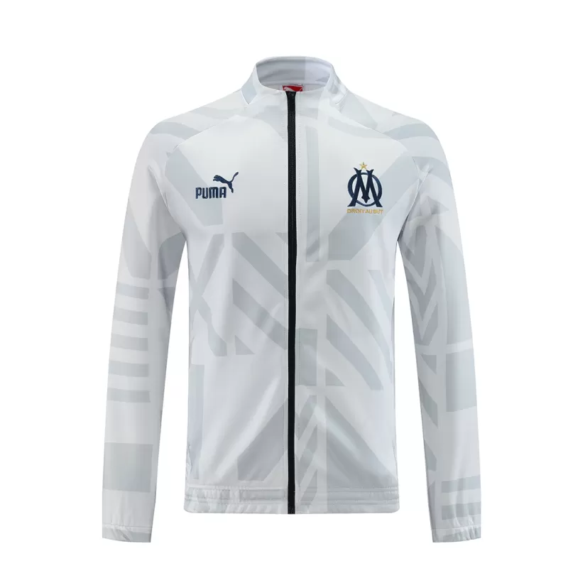 Marseille Training Kit 2022/23 - White (Jacket+Pants) with White available at gogoalshop