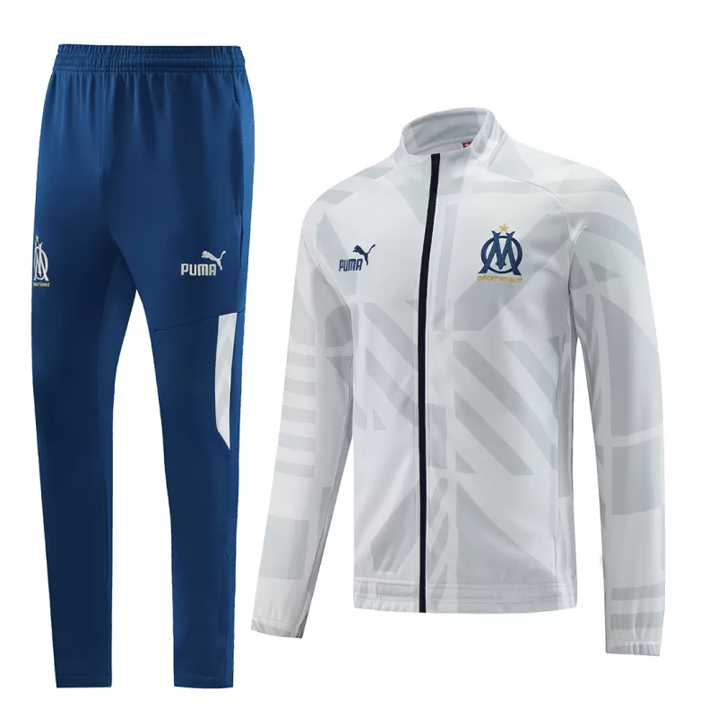 Marseille Training Kit 2022/23 - White (Jacket+Pants) with White available at gogoalshop