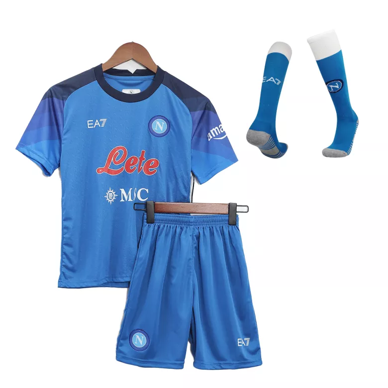 Napoli Home Jersey Kit 2022/23 Kids(Jersey+Shorts+Socks) - gojersey