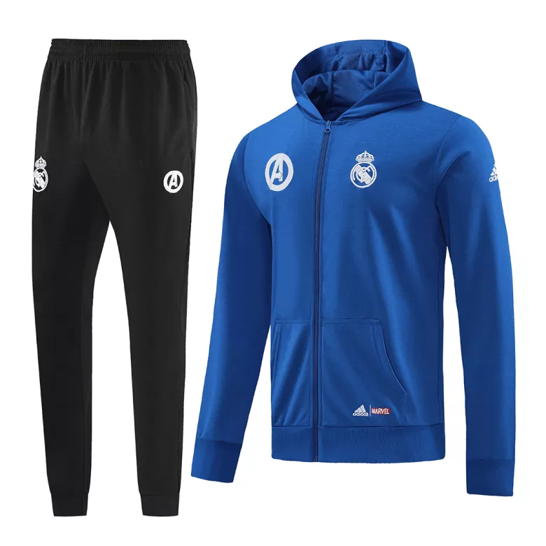 Real Madrid Hoodie Sweatshirt Kit 2022/23 - Blue (Top+Pants) - gojersey