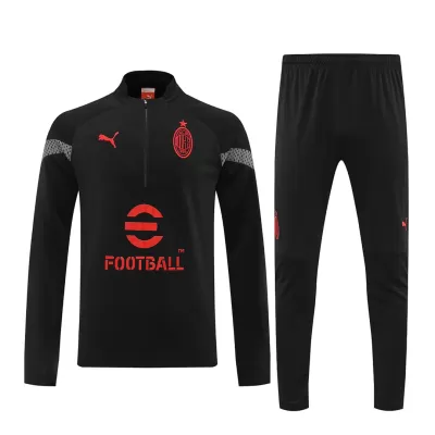 AC Milan Sweatshirt Kit 2022/23 - Black (Top+Pants) - gojersey