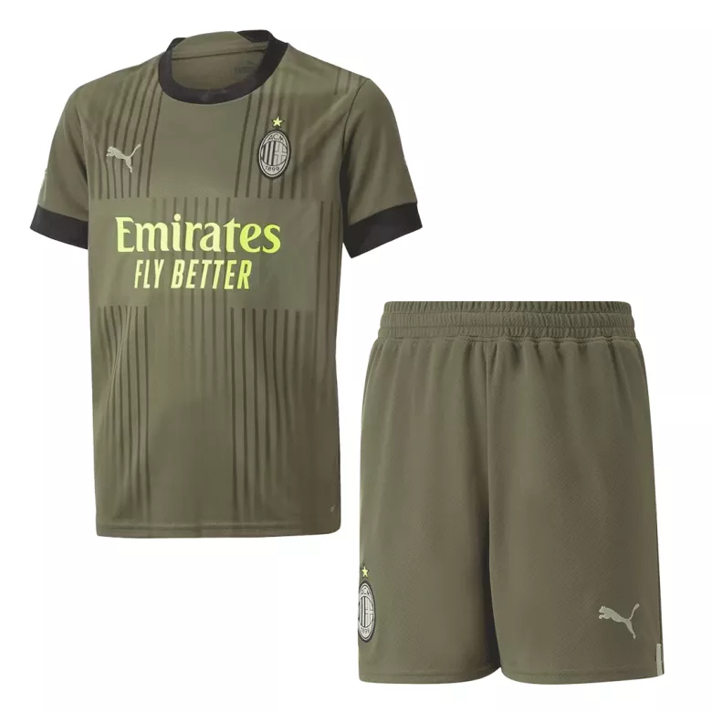 AC Milan Third Away Jersey Kit 2022/23 Kids(Jersey+Shorts) - gojersey