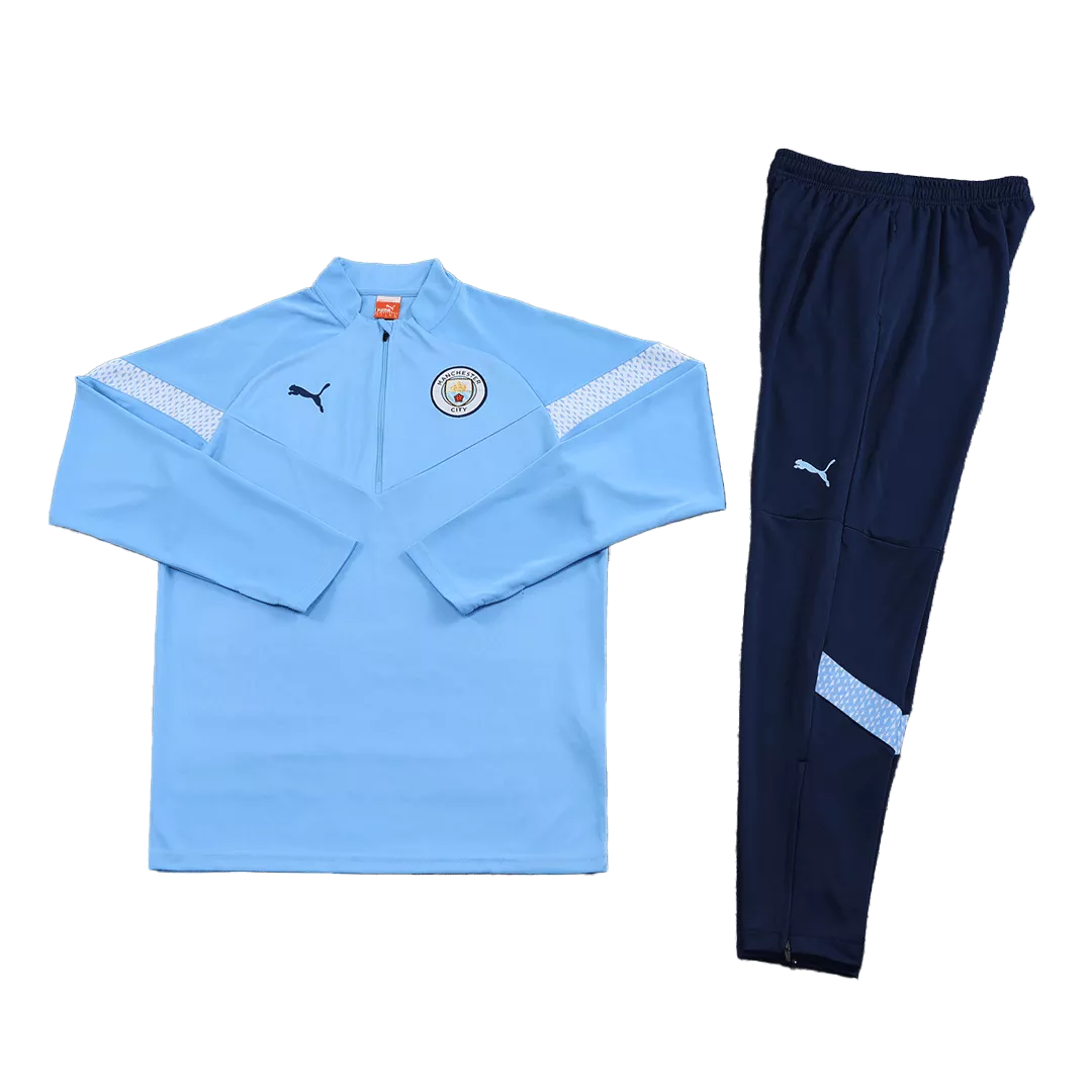 Manchester City Sweatshirt Kit 2022/23 - Blue (Top+Pants) - goaljerseys