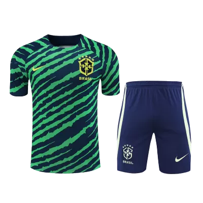 Brazil Pre-Match Jersey Kit 2022 (Jersey+Shorts) - gojersey