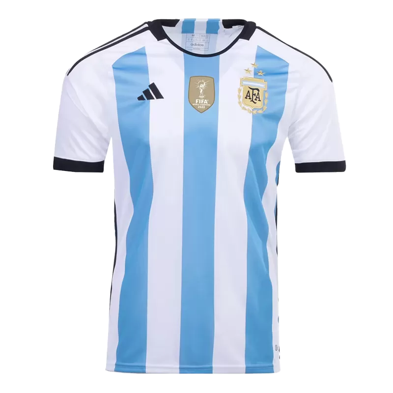 Argentina 3 Stars Home Jersey 2022 - Champion Edition with White&Blue available at gogoalshop