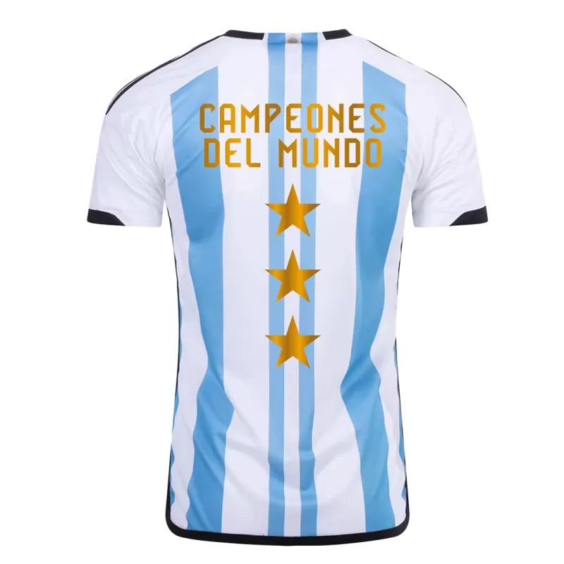 Argentina 3 Stars Home Jersey 2022 - Champion Edition with White&Blue available at gogoalshop