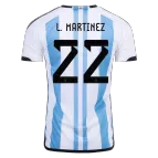 Argentina L.MARTINEZ #22 Home Jersey 2022 - goaljerseys