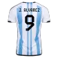 Argentina J. ALVAREZ #9 #9 Home Jersey 2022 - goaljerseys