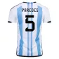Argentina PAREDES #5 Home Jersey 2022 - goaljerseys