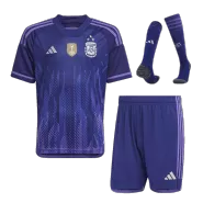 Argentina Three Star Away Jersey Kit 2022 Kids(Jersey+Shorts+Socks) - goaljerseys