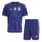 Argentina Three Star Away Jersey Kit 2022 Kids(Jersey+Shorts) - goaljerseys