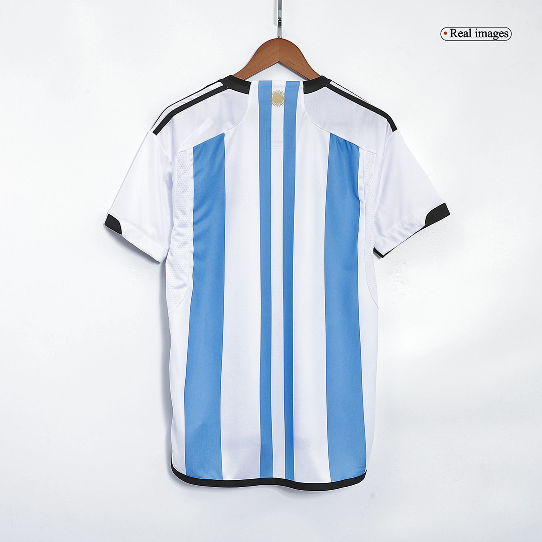 Authentic Champions Argentina 3 Stars Home Soccer Jersey 2022