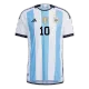 Argentina Three Star MESSI #10 Home Jersey Authentic 2022 - gojerseys