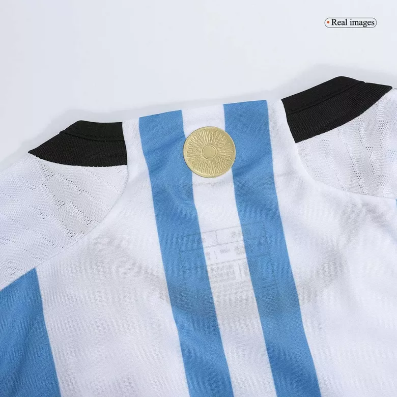 Argentina Three Star SignMESSI #10 Home Jersey Authentic 2022 - gojersey