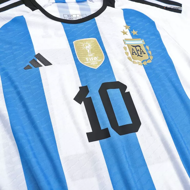Argentina Three Star MESSI #10 Home Jersey Authentic 2022 - gojersey