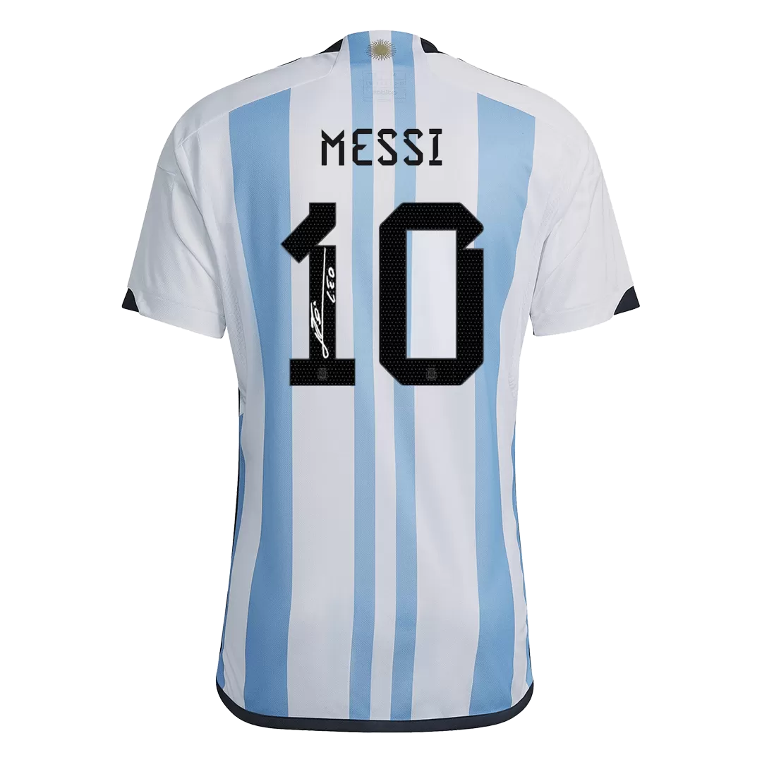 Argentina Three Star SignMESSI #10 Home Jersey 2022