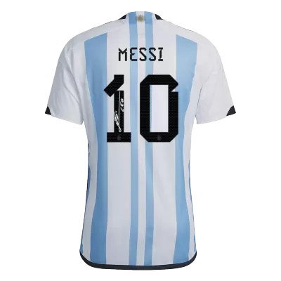 Argentina Three Star SignMESSI #10 Home Jersey 2022 - gojersey