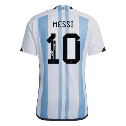 Argentina Three Star SignMESSI #10 Home Jersey 2022 - gojerseys
