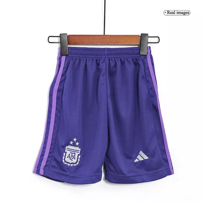 Argentina Three Star Away Jersey Kit 2022 Kids(Jersey+Shorts) - gojersey