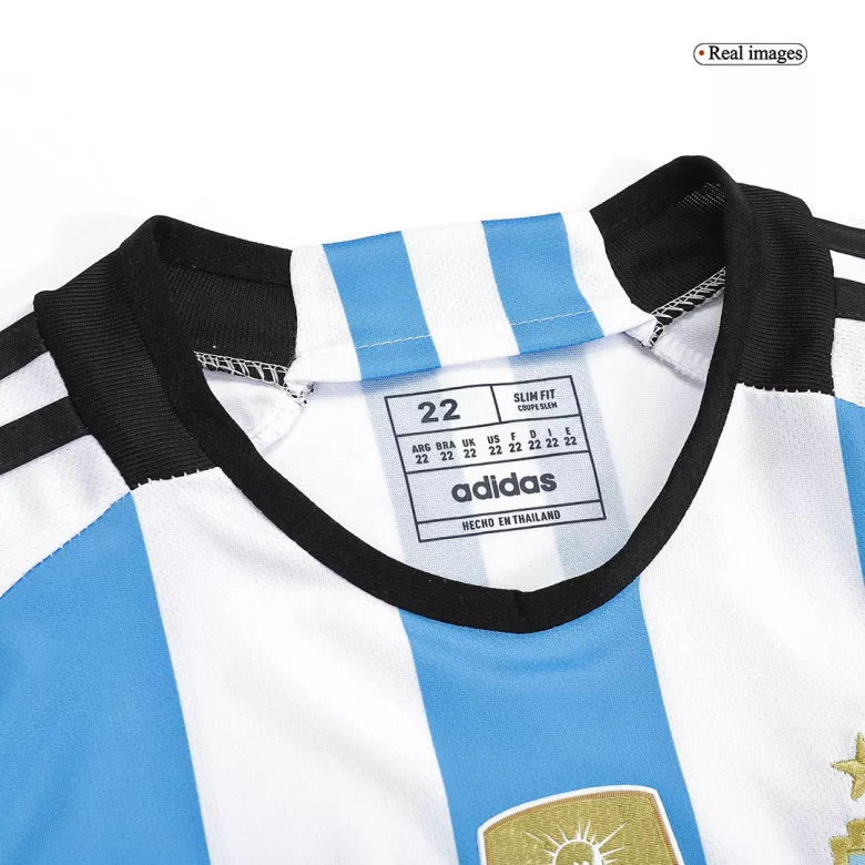 Argentina Three Star Home Jersey Kit 2022 Kids(Jersey+Shorts) - gojersey