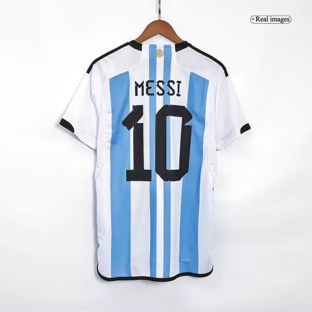 Argentina Away Jersey -LARGE - FIFA World Cup 2022 - Messi #10 - 3 Star  Edition