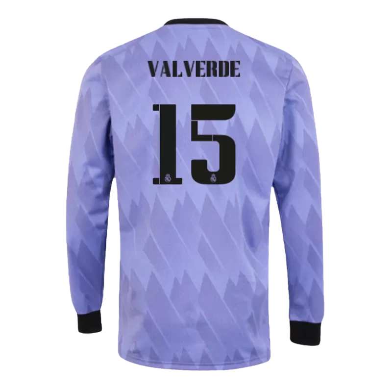 Real Madrid VALVERDE #15 Away Jersey 2022/23 - Long Sleeve - gojersey