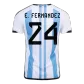 Argentina E. FERNANDEZ #24 Home Jersey 2022 - goaljerseys
