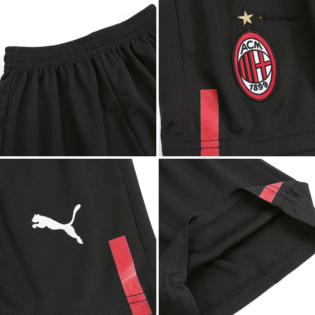 23-24 Kids AC Milan Forth Black/Red Jersey Size 16-28 - Kitsociety