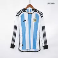 Argentina 3 Stars Home Jersey Authentic 2022 - Long Sleeve - goaljerseys