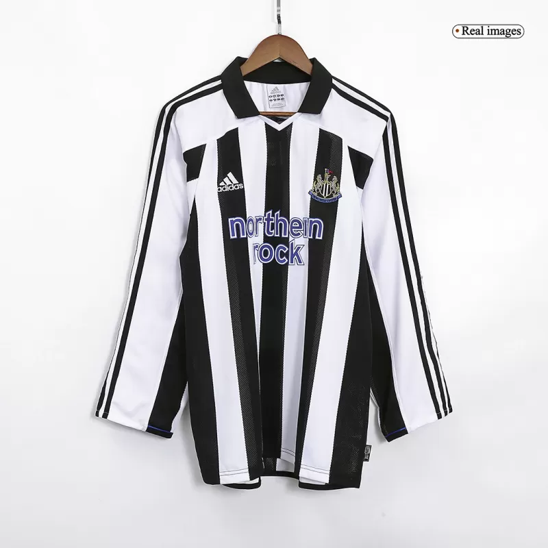 Newcastle Home Jersey Retro 2003/04 - Long Sleeve with White&Black available at gogoalshop