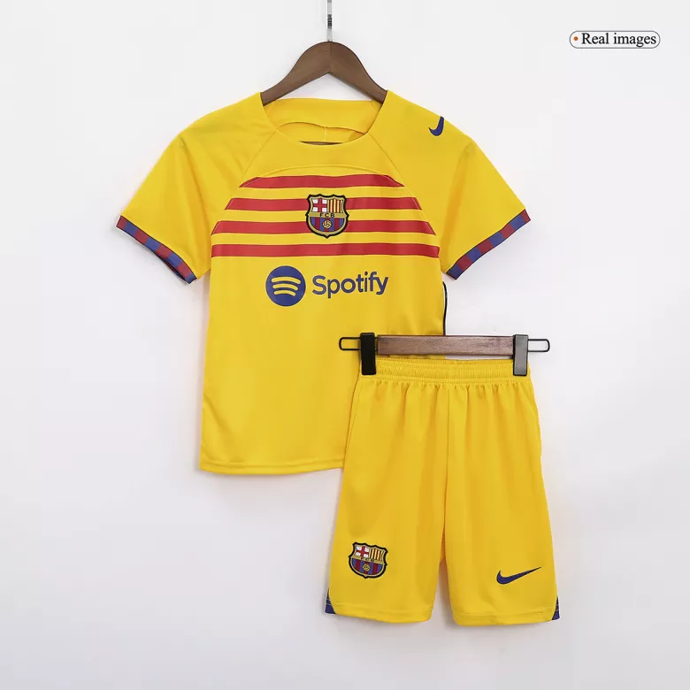 Barcelona Fourth Away Jersey Kit 2022/23 Kids(Jersey+Shorts) - gojersey