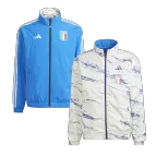 Italy Reversible Anthem Jacket 2023 - White/Blue - goaljerseys