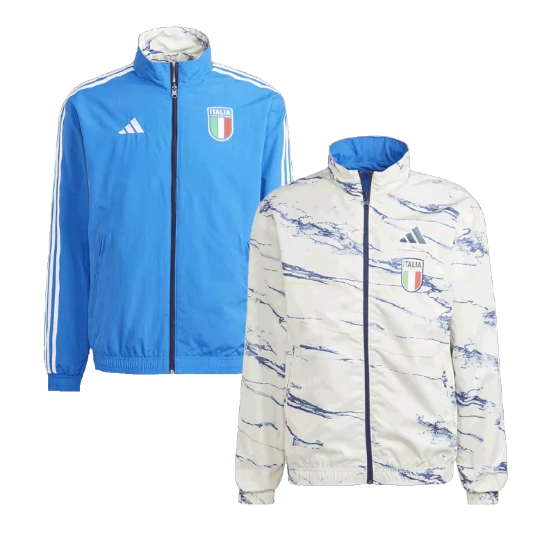 Italy Reversible Anthem Jacket 2023 - White/Blue - gojersey