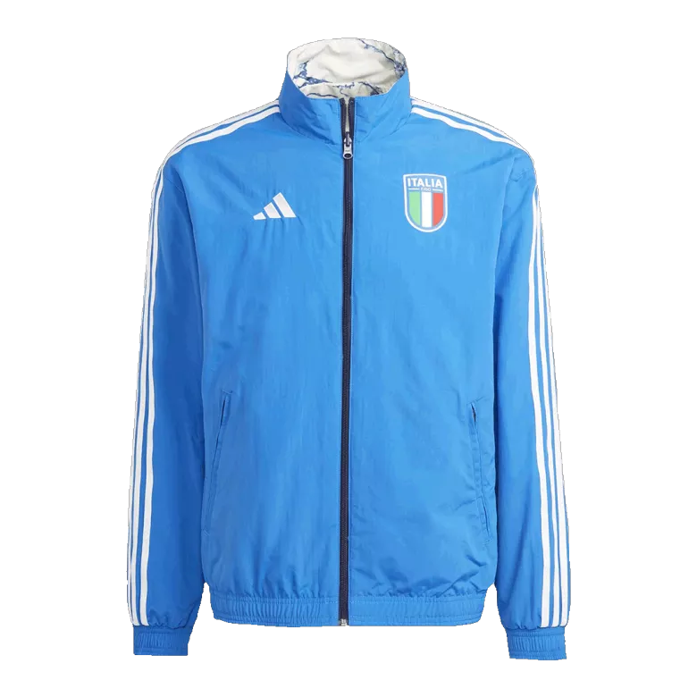Italy Reversible Anthem Jacket 2023 - White/Blue - gojersey