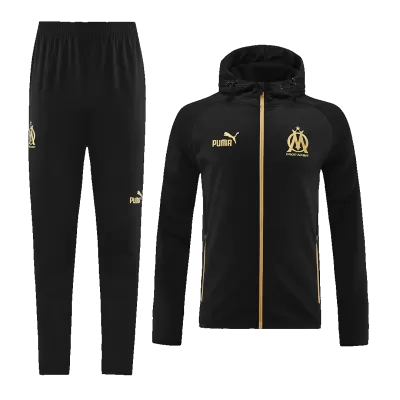 Marseille Hoodie Training Kit 2022/23 - Black (Jacket+Pants) - gojersey