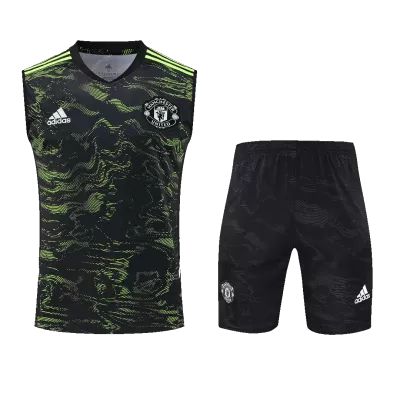 Manchester United Sleeveless Training Jersey Kit 2022/23 Black&Green - gojersey