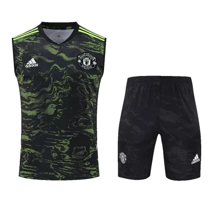 Manchester United Sleeveless Training Jersey Kit 2022/23 Black&Green - gojerseys