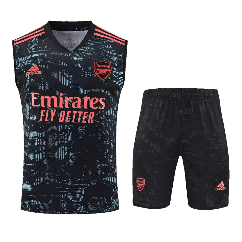Arsenal Sleeveless Training Jersey Kit 2022/23 Black with Black available at gogoalshop